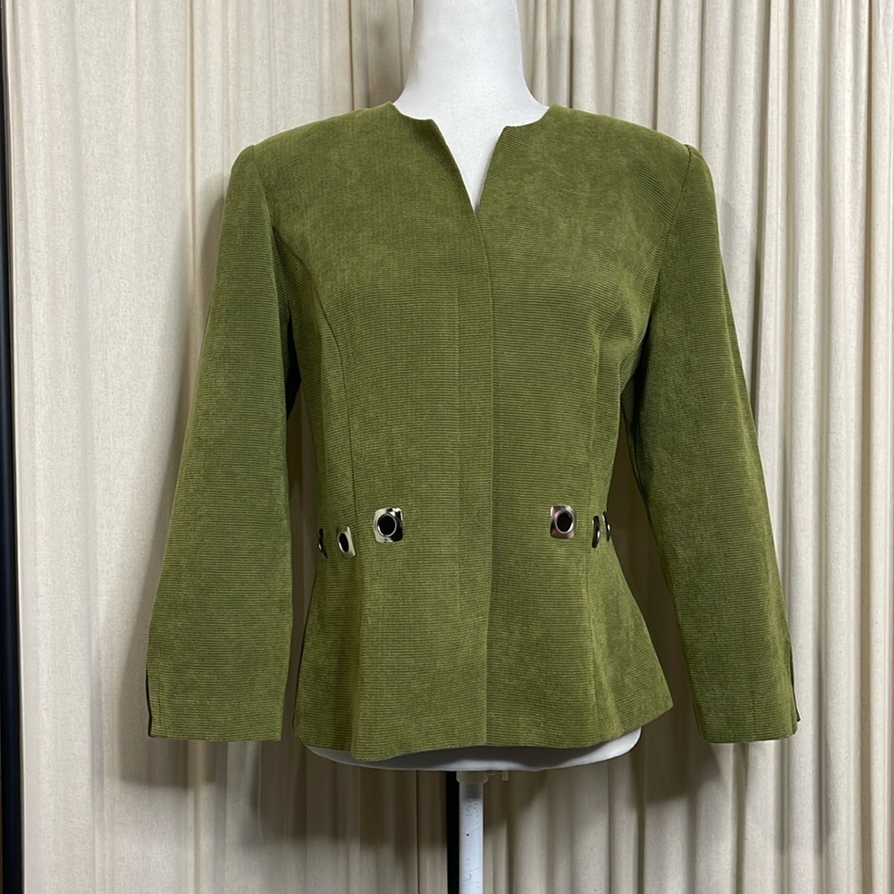 Vintage Olive Green Tailored Blazer